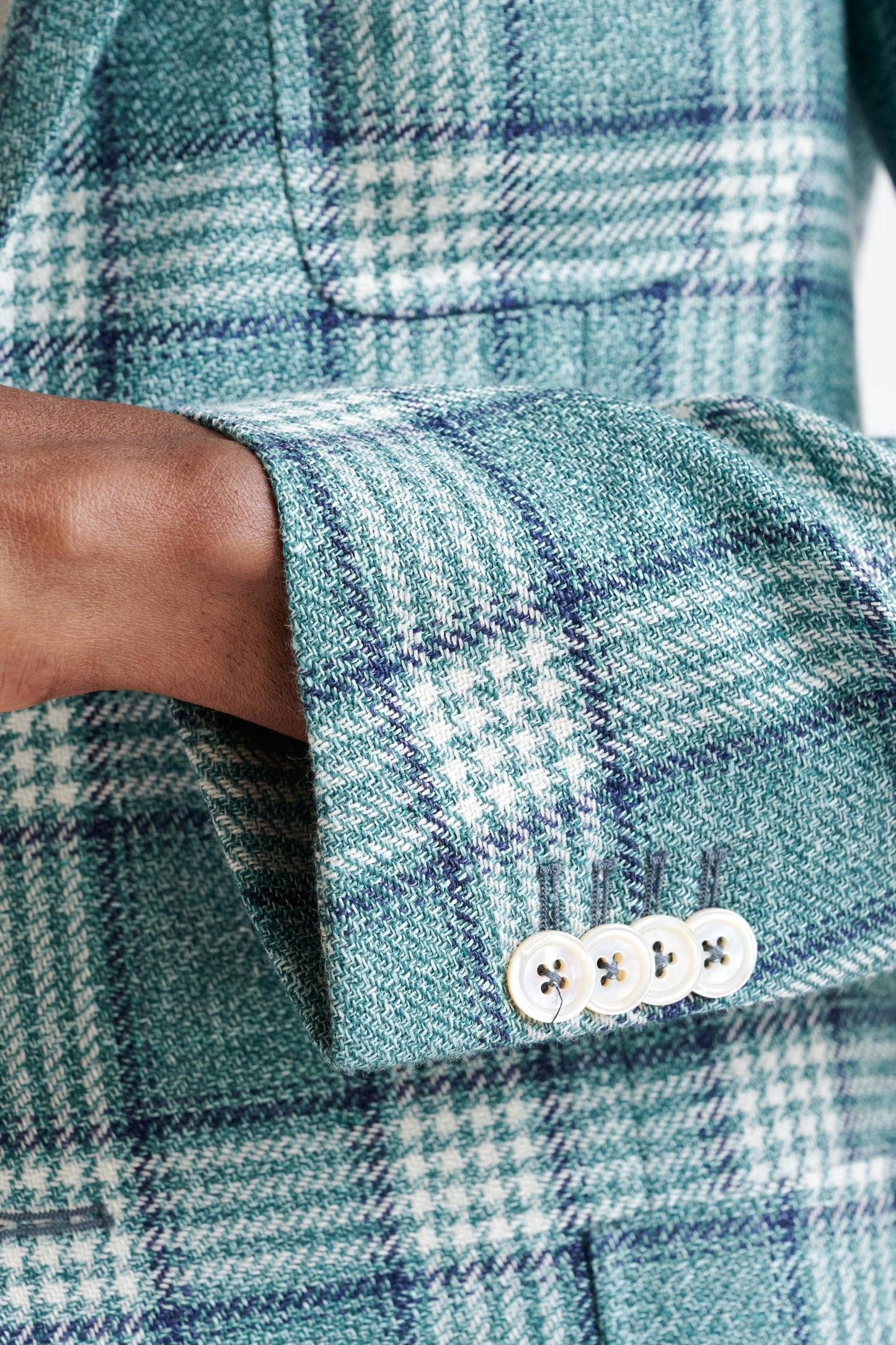 Sage Green Wool & Linen Kenton Jacket Amalfi Trend - View Four