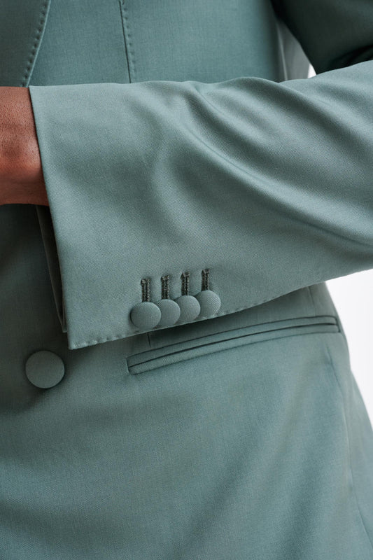 Sage Green Super 100's Wool Soho Jacket New Deluxe - View Four