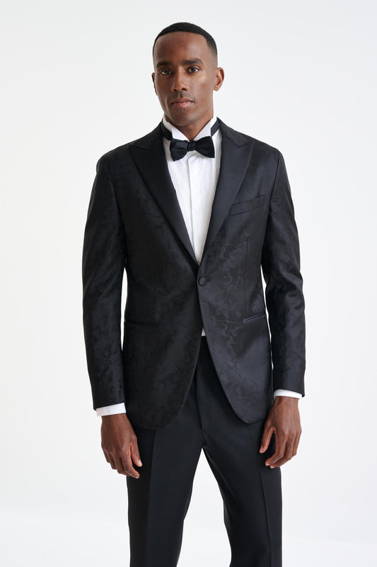 Black Wool Kenton Tuxedo Lifestyle - View One