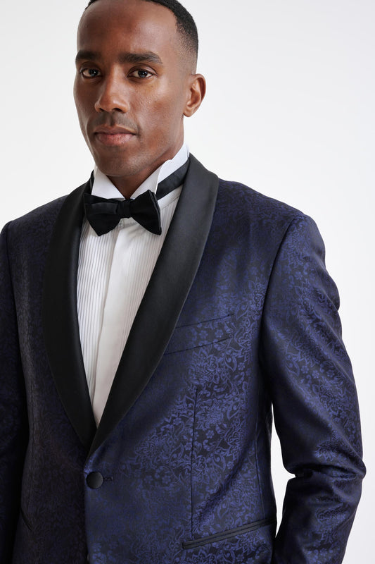 Midnight Blue Wool Soho Tuxedo Lifestyle - View Three