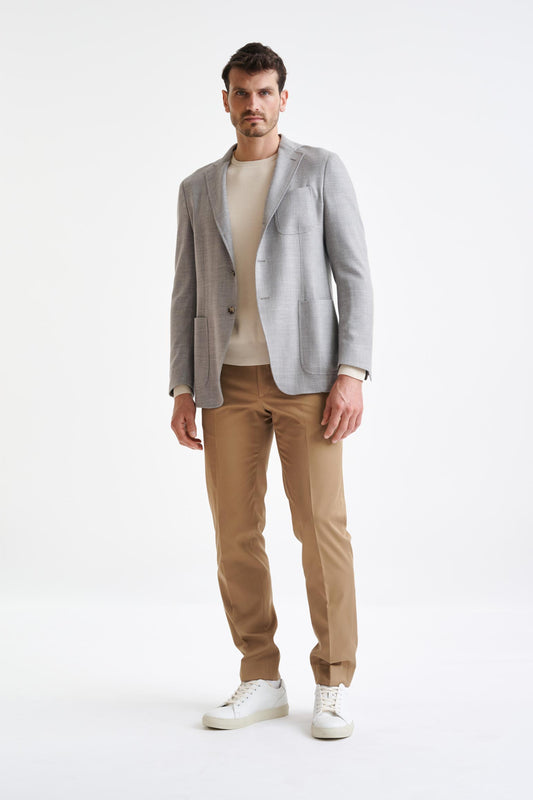 Grey Wool & Silk Kenton Jacket Amalfi Trend - View Two