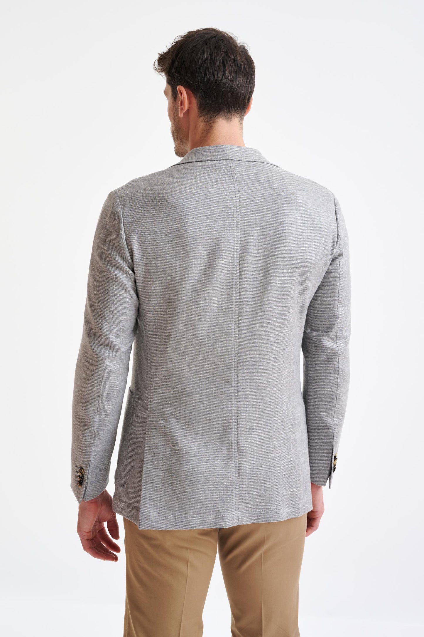 Grey Wool & Silk Kenton Jacket Amalfi Trend - View Seven