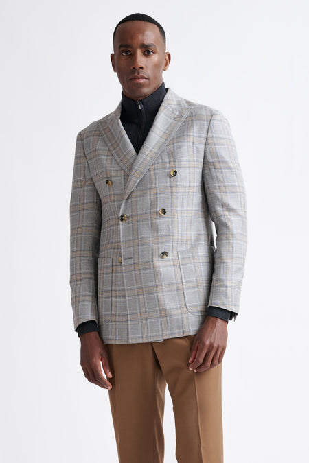Light Grey Wool & Silk Kenton Jacket Amalfi Trend - View One