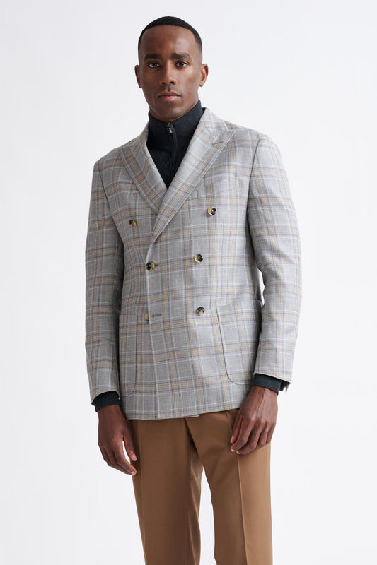 Light Grey Wool & Silk Kenton Jacket Amalfi Trend - View One