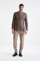 Brown Wool & Silk Kenton Jacket Amalfi Trend - View Two
