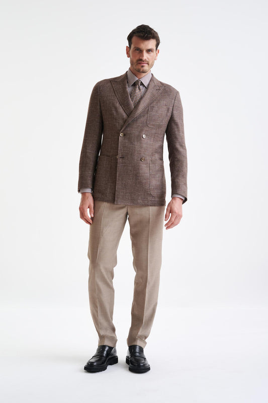 Brown Wool & Silk Kenton Jacket Amalfi Trend - View Two