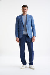 Blue Linen & Wool Soho Jacket Amalfi Trend - View Two