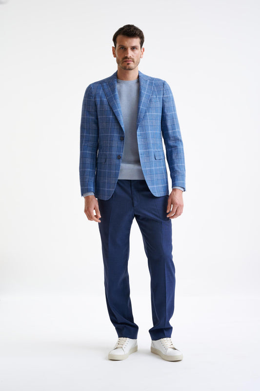 Blue Linen & Wool Soho Jacket Amalfi Trend - View Two