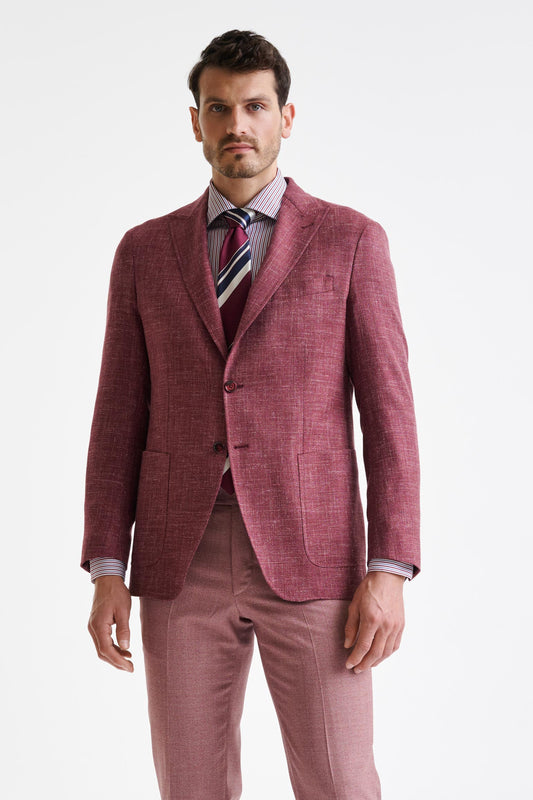 Raspberry Wool & Silk Kenton Jacket Amalfi Trend - View One