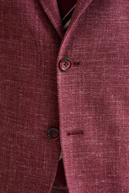 Raspberry Wool & Silk Kenton Jacket Amalfi Trend - View Five