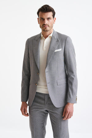 Grey Wool & Cotton Soho Jacket Lifestyle - View Two