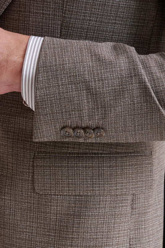 Brown Wool Super 100's Soho Jacket Lifestyle - View Five