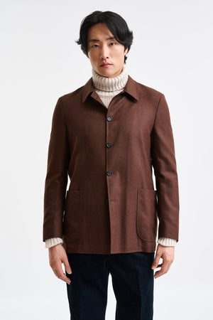 Brown Wool Chelsea Shirt Jacket Harmony - Image 1
