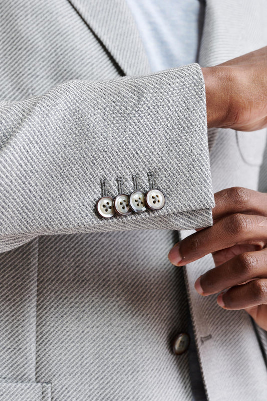 Light Grey 100% Wool Kenton Jacket Autumn Leaves Image 4