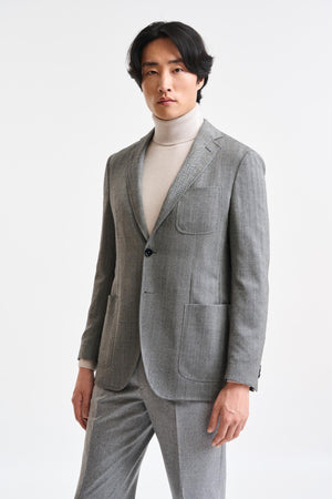 Grey Wool Kenton Jacket Autumn Leaves - Image 1