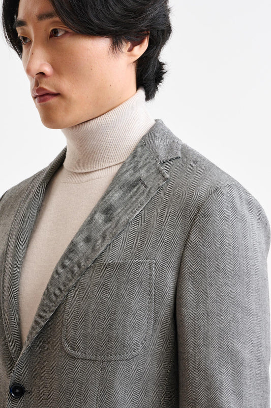 Grey Wool Kenton Jacket Autumn Leaves - Image 3