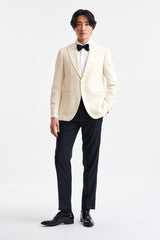 Light Beige Wool Kenton Tuxedo Flannel & Saxony - Image 2