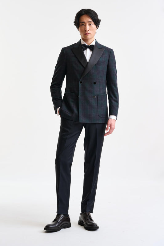 Dark Green Wool & Cashmere Soho Jacket Autumn Leaves - Image 2