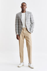 Mittelgraue Soho-Jacke aus Wolle und Leinen Riviera Trend