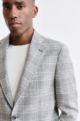 Mittelgraue Soho-Jacke aus Wolle und Leinen Riviera Trend