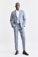 Mittelblaue Kenton-Jacke aus Wolle und Kaschmir Jazz