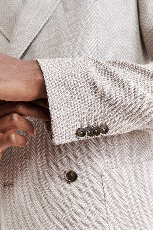 Light Beige Wool & Linen Kenton Jacket Jazz Image 4