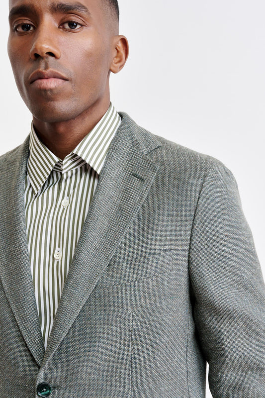 Medium Green Wool & Linen Kenton Jacket Jazz Image 3