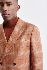 Mittelorangefarbene Kenton-Jacke aus Wolle und Leinen Riviera Trend