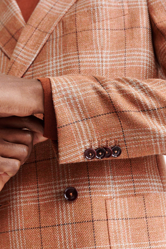 Medium Orange Wool & Linen Kenton Jacket Riviera Trend Image 4