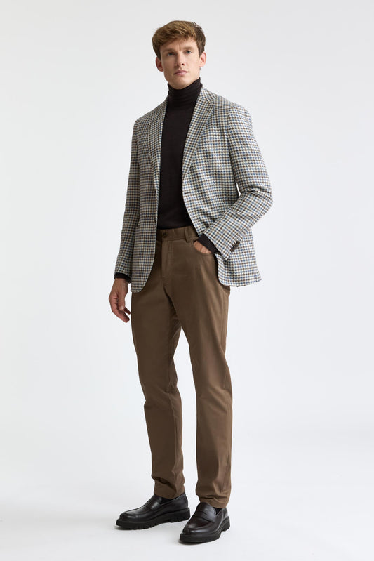 Veste Kenton en soie et lin à motif tartan « Mistral »