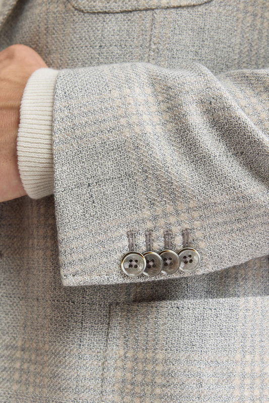 Veste légère « Kenton » gris clair en laine et coton, modèle « Mistral »