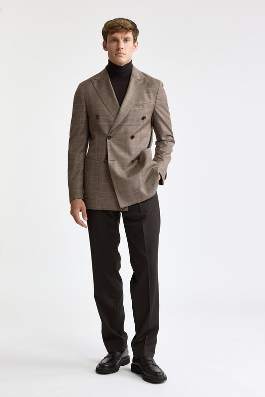 Medium Brown Wool Super 120's Kenton Jacket Freestyle