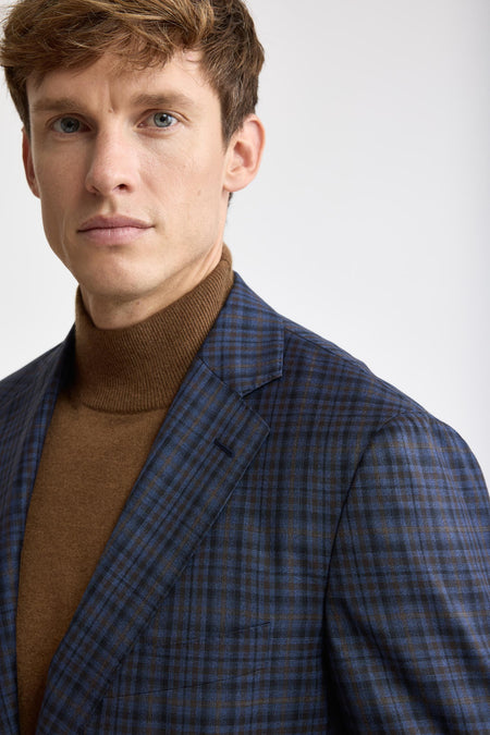 Dark Blue 100% Wool Super 130's Soho Jacket Cascade