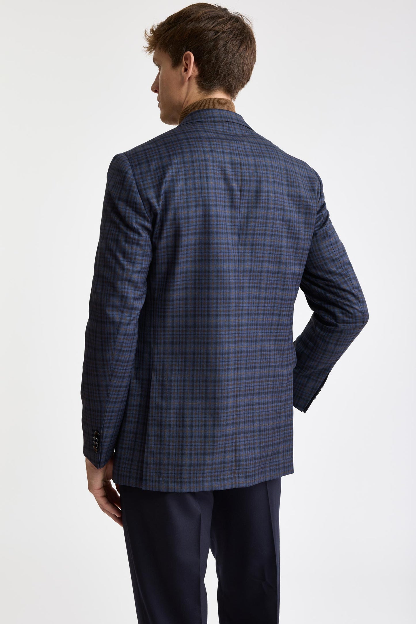 Dark Blue 100% Wool Super 130's Soho Jacket Cascade