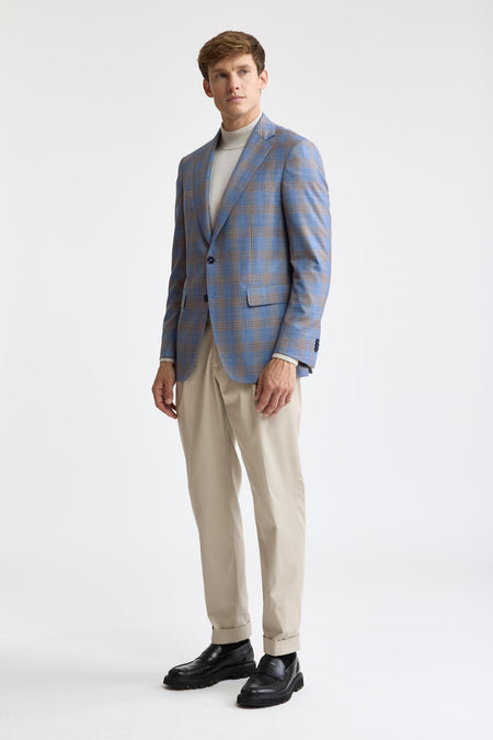 Light Blue 100% Wool Super 130's Soho Jacket Cascade