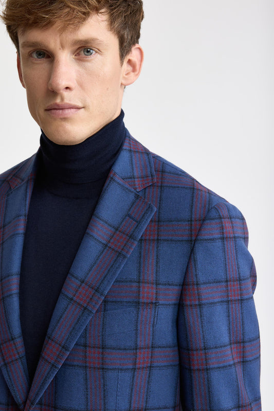 Veste Soho « Mistral » bleu moyen, en laine et cachemire