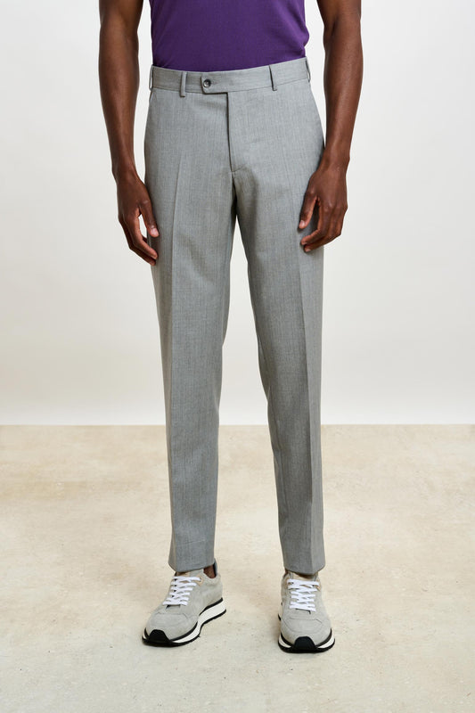 Farley Trouser New Deluxe Light Grey Melange - View 1