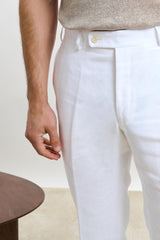 Farley Trouser Pure Linen White - View 2