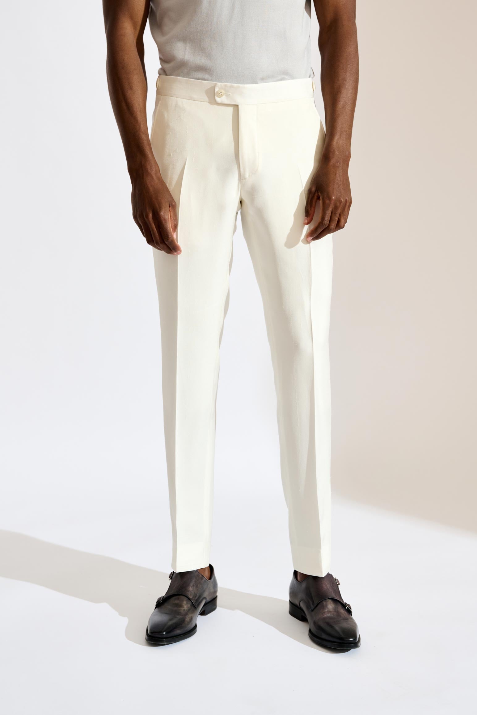 silk dress pants Scabal White Silk Farley Trousers Festival 46 EU | 36 UK