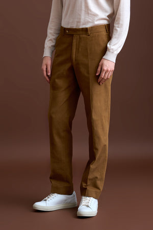 Brown Cotton & Cashmere Farley Trouser - View 2