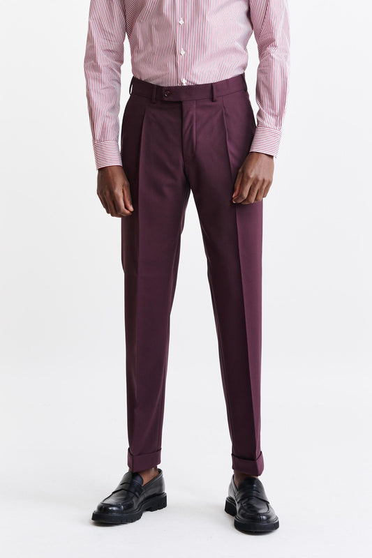 Burgundy Wool Farley Trousers Capri Image 1