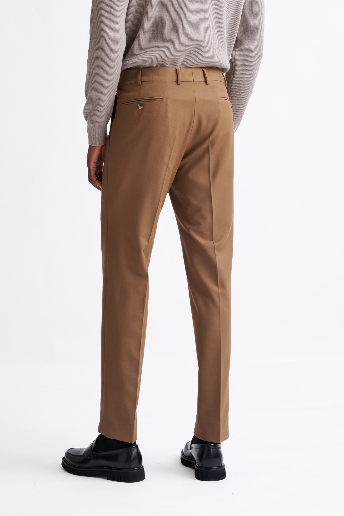 Tan Wool with Stretch Farley Trousers Connect - View Five