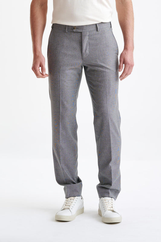 Grey Wool & Cotton Farley Trousers Lifestyle - View One