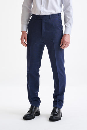 Dark Blue Wool Farley Trousers Lifestyle - View Two