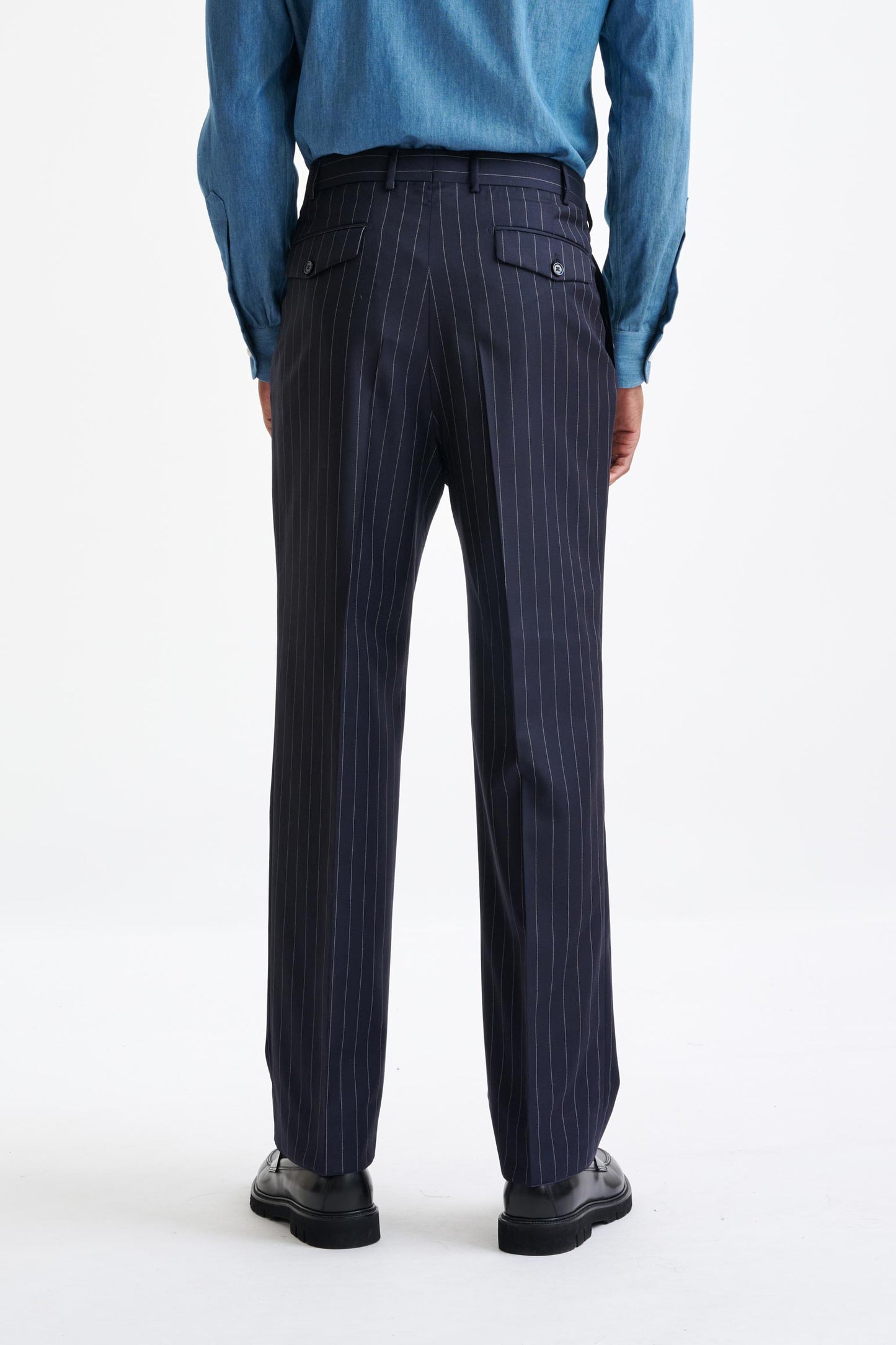 Navy Super 100's Merino Wool Farley Trousers The Royal - View Five