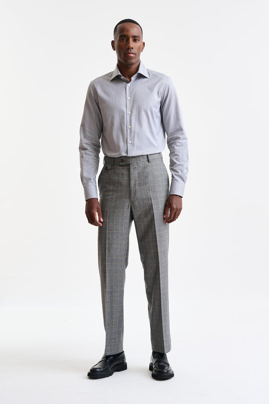 Grey Wool Farley Trousers Flannel & Saxony - Image 2