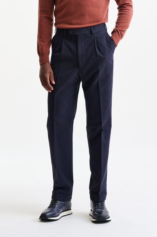 Blue Cashmere and Cotton Farley Trousers Corduroy & Cotton - Image 1