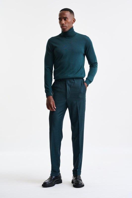 Green Super 130´s Wool Farley Trousers Hybrid - Image 2