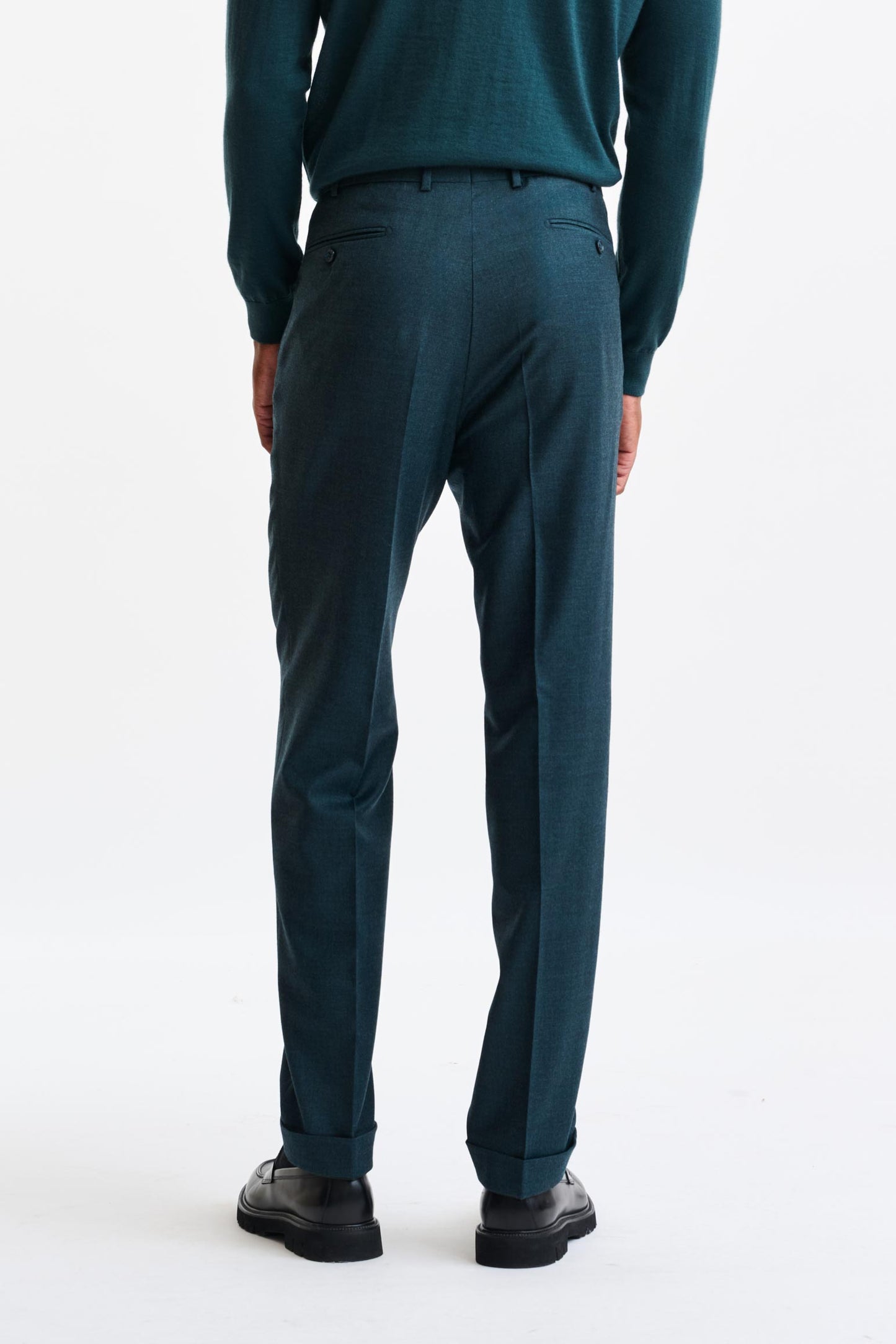 Green Super 130´s Wool Farley Trousers Hybrid - Image 6