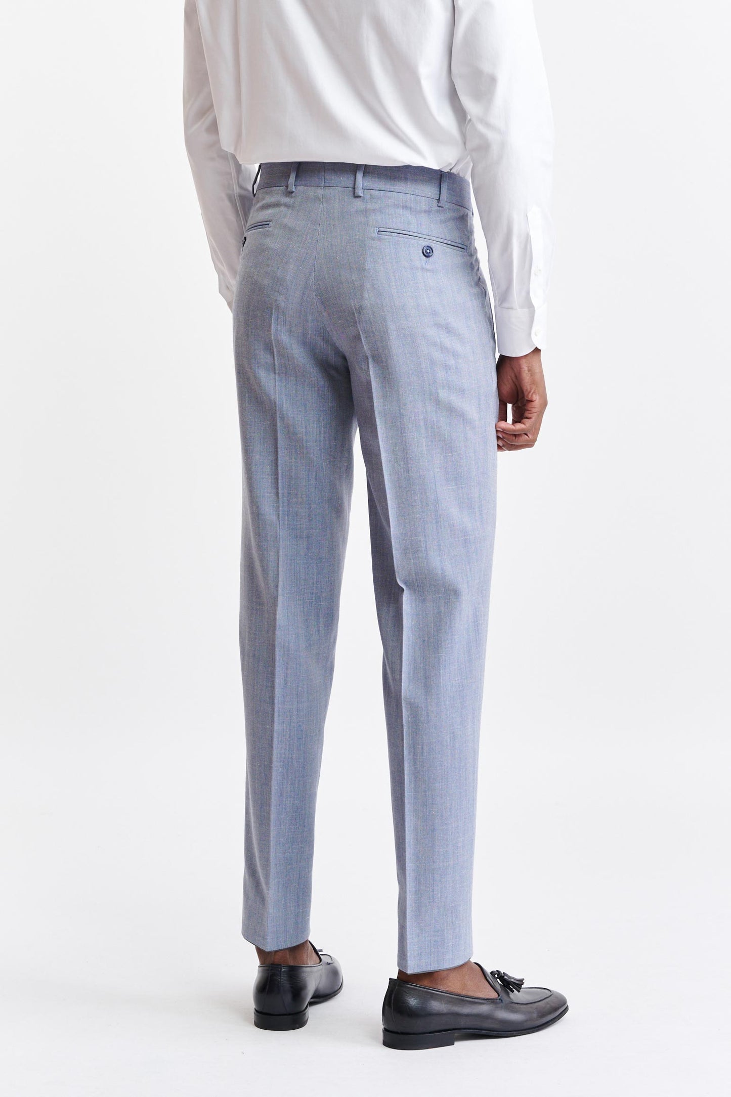 Medium Blue Wool & Cashmere Farley Trousers Jazz